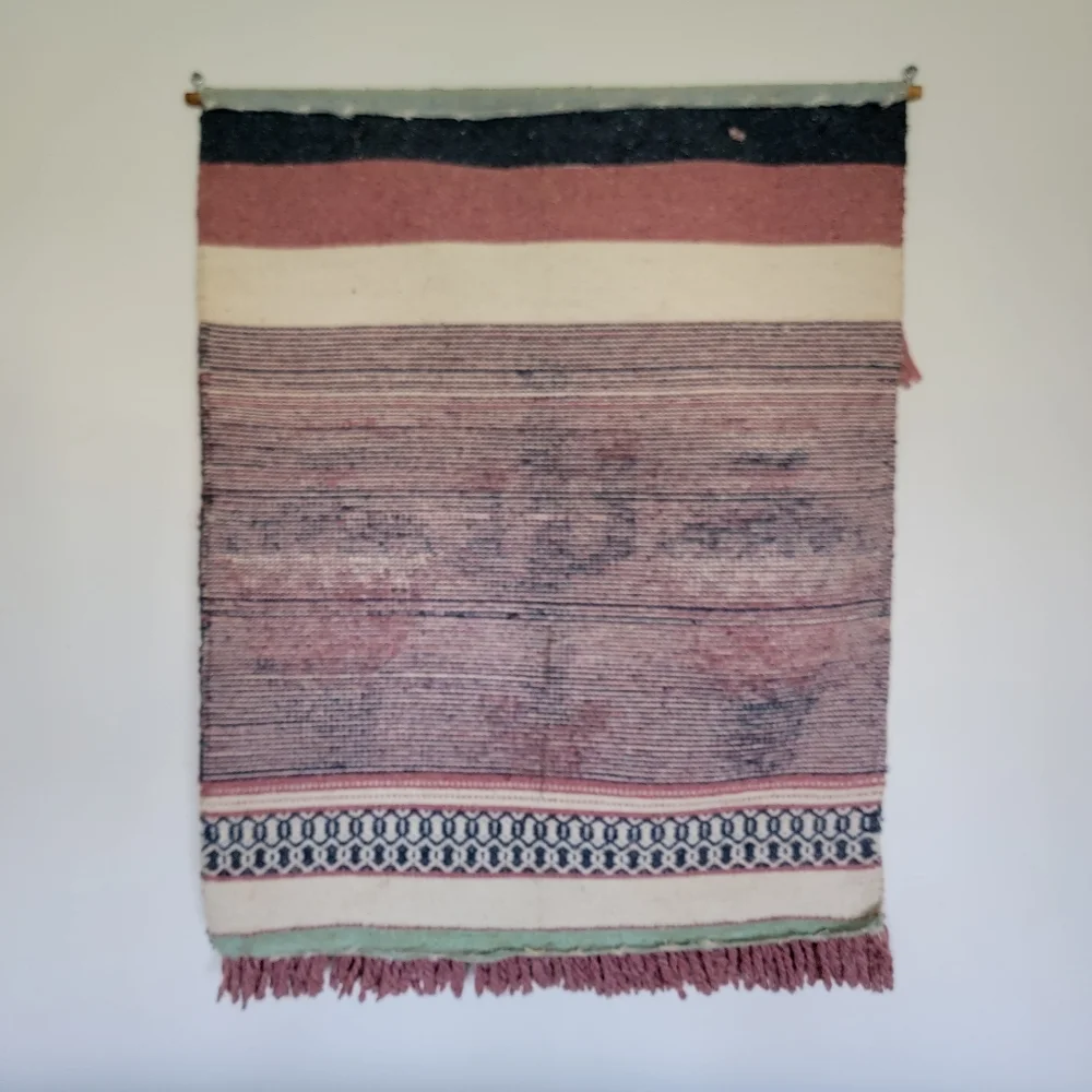 VTG Southwestern Woven Tapestry Wall Hanging Fiber Art Textile Saguaro Western